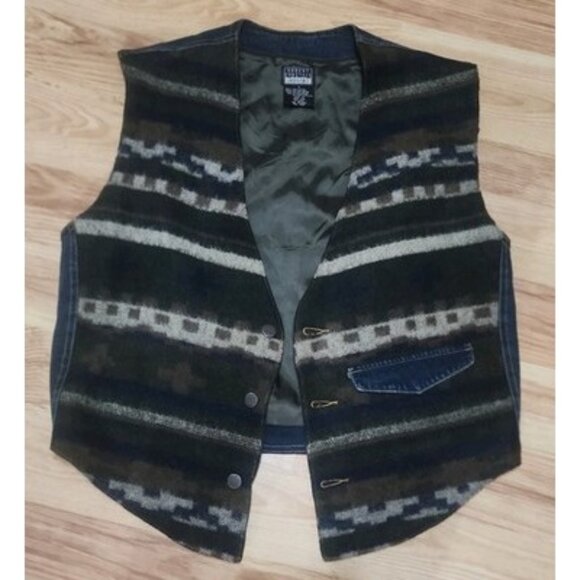Vintage Robert Comstock Endurance Southwest Denim Vest Size Medium western wear - Picture 2 of 11